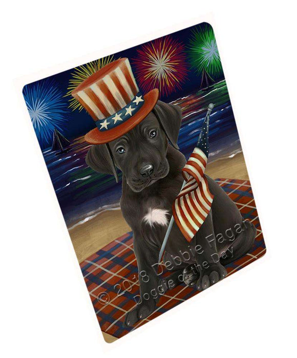 4th of July Independence Day Firework Great Dane Dog Blanket BLNKT55857 (37x57 Sherpa)