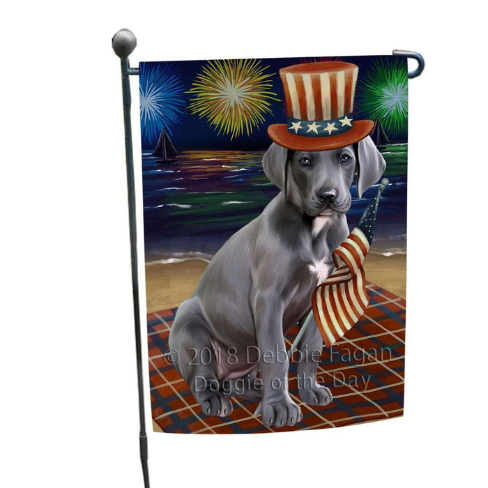 4th of July Independence Day Firework Great Dane Dog Garden Flag GFLG48824