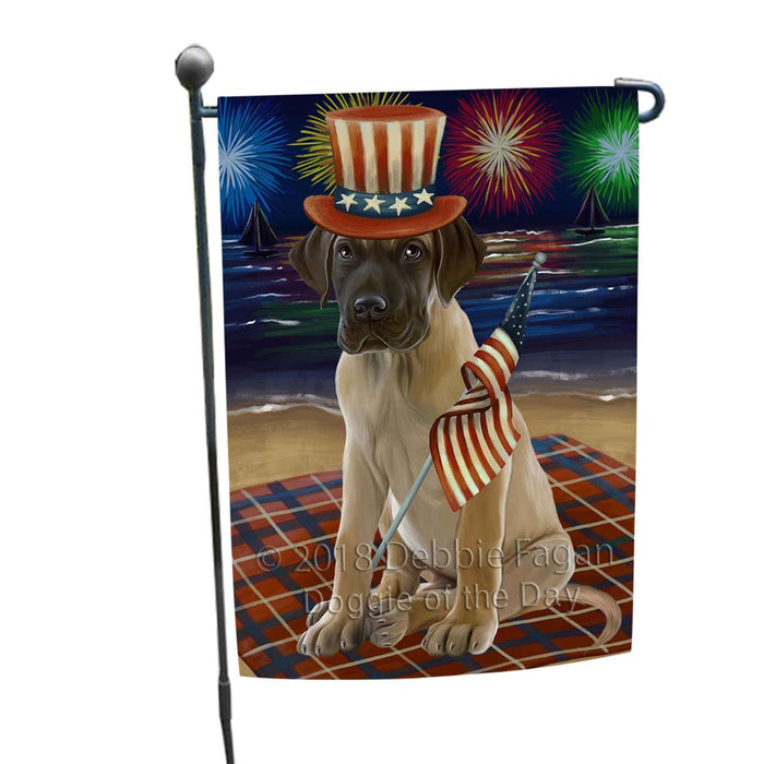 4th of July Independence Day Firework Great Dane Dog Garden Flag GFLG48825