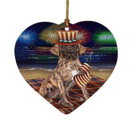 4th of July Independence Day Firework Great Dane Dog Heart Christmas Ornament HPOR48914