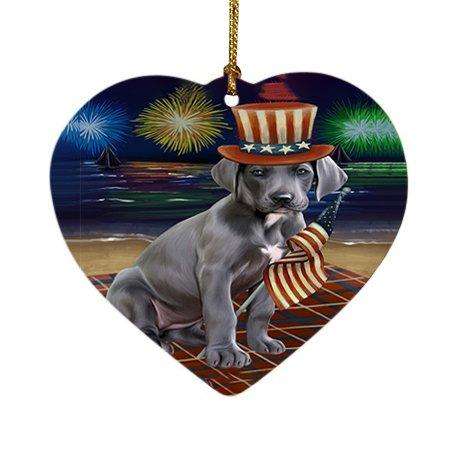 4th of July Independence Day Firework Great Dane Dog Heart Christmas Ornament HPOR48915