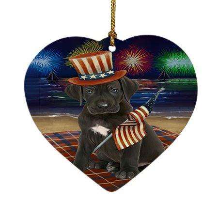 4th of July Independence Day Firework Great Dane Dog Heart Christmas Ornament HPOR48917