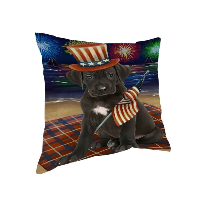 4th of July Independence Day Firework Great Dane Dog Pillow PIL51524
