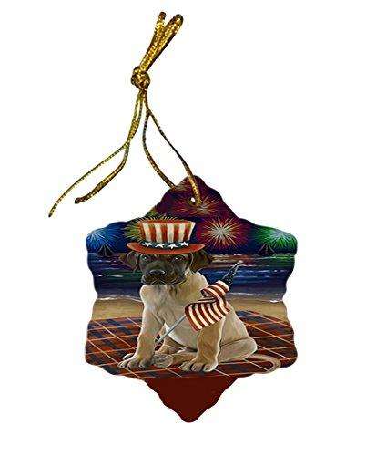 4th of July Independence Day Firework Great Dane Dog Star Porcelain Ornament SPOR48908