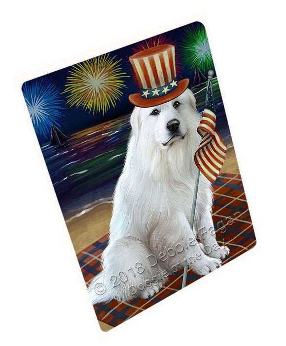 4th of July Independence Day Firework Great Pyrenee Dog Blanket BLNKT85152