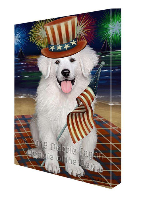 4th of July Independence Day Firework Great Pyrenee Dog Canvas Print Wall Art Décor CVS85679