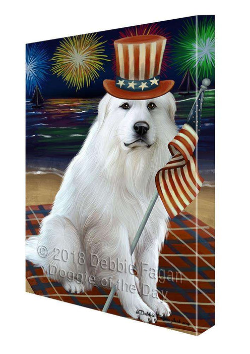 4th of July Independence Day Firework Great Pyrenee Dog Canvas Print Wall Art Décor CVS88703