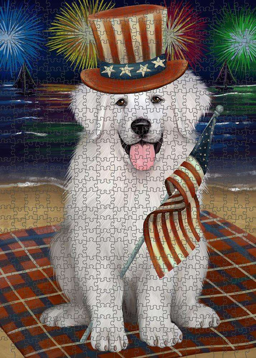 4th of July Independence Day Firework Great Pyrenee Dog Puzzle with Photo Tin PUZL61239