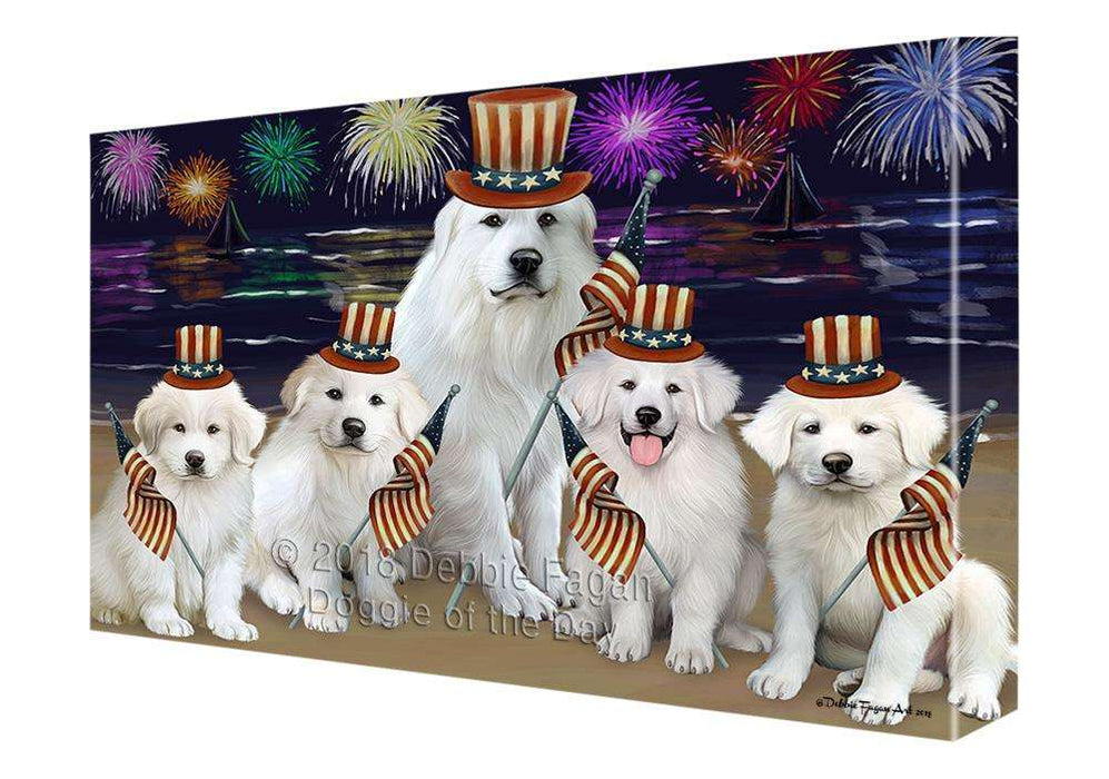 4th of July Independence Day Firework Great Pyrenees Dog Canvas Print Wall Art Décor CVS85670