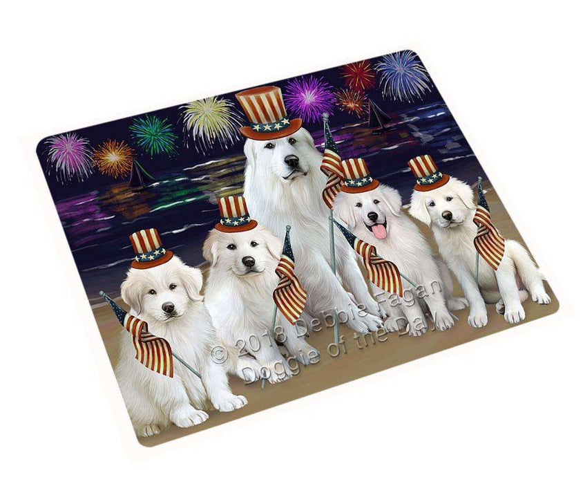4th of July Independence Day Firework Great Pyrenees Dog Cutting Board C60384