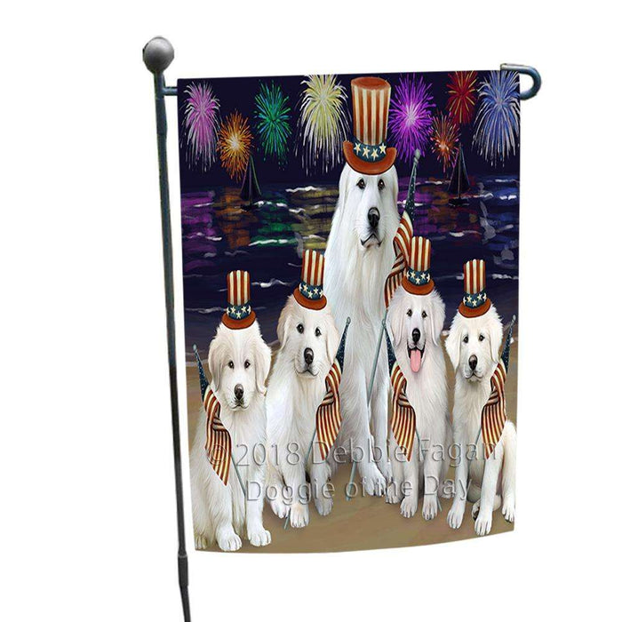 4th of July Independence Day Firework Great Pyrenees Dog Garden Flag GFLG52042