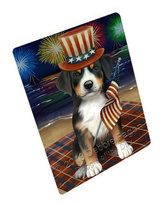 4th of July Independence Day Firework Greater Swiss Mountain Dog Blanket BLNKT85197
