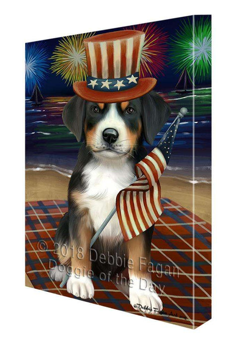 4th of July Independence Day Firework Greater Swiss Mountain Dog Canvas Print Wall Art Décor CVS85706