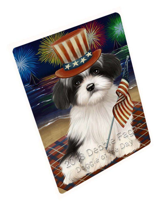 4th of July Independence Day Firework Havanese Dog Blanket BLNKT55884 (37x57 Sherpa)