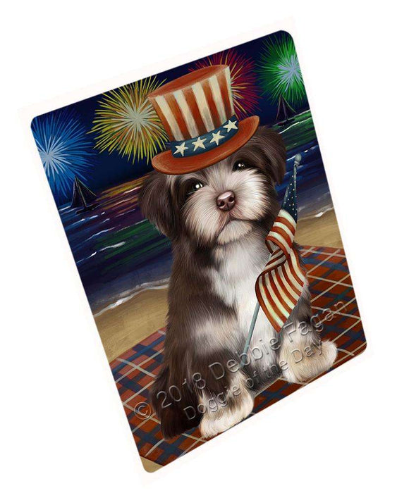 4th of July Independence Day Firework Havanese Dog Blanket BLNKT55902 (37x57 Sherpa)