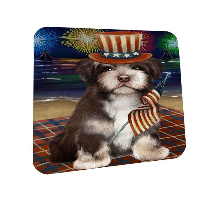 4th of July Independence Day Firework Havanese Dog Coasters Set of 4 CST48881