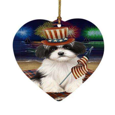 4th of July Independence Day Firework Havanese Dog Heart Christmas Ornament HPOR48920