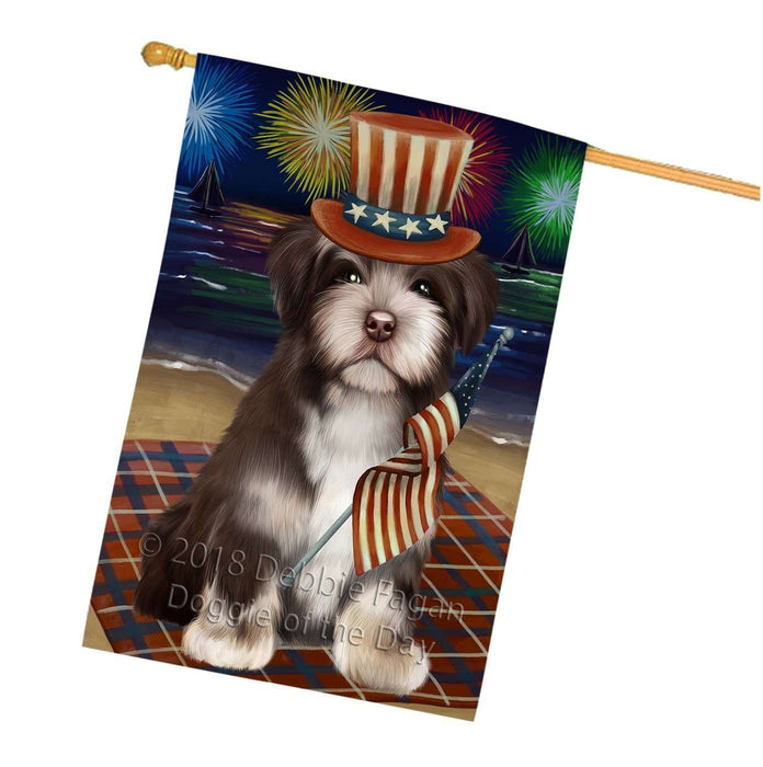 4th of July Independence Day Firework Havanese Dog House Flag FLG48887