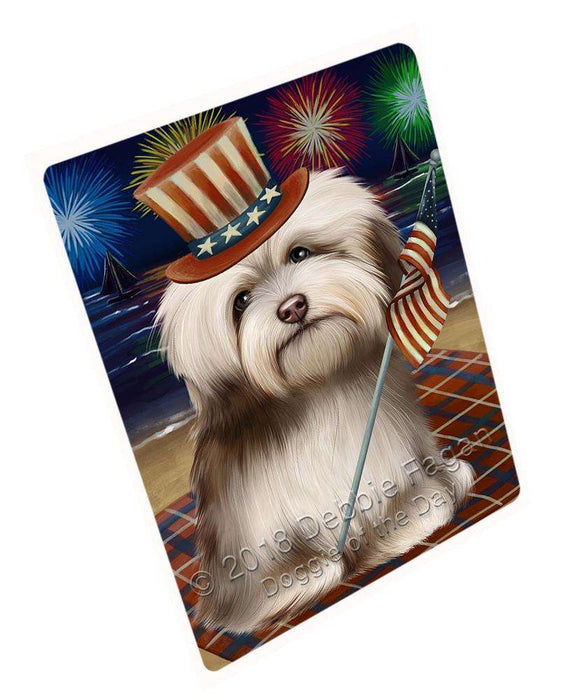 4th of July Independence Day Firework Havanese Dog Large Refrigerator / Dishwasher Magnet RMAG53244