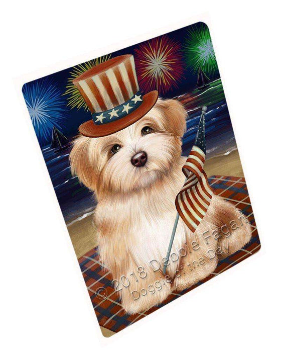 4th of July Independence Day Firework Havanese Dog Large Refrigerator / Dishwasher Magnet RMAG53262