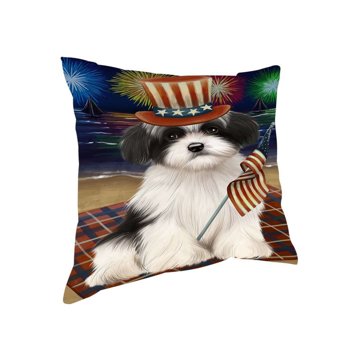 4th of July Independence Day Firework Havanese Dog Pillow PIL51536