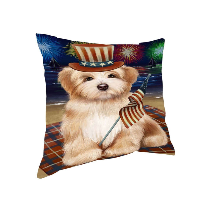 4th of July Independence Day Firework Havanese Dog Pillow PIL51540