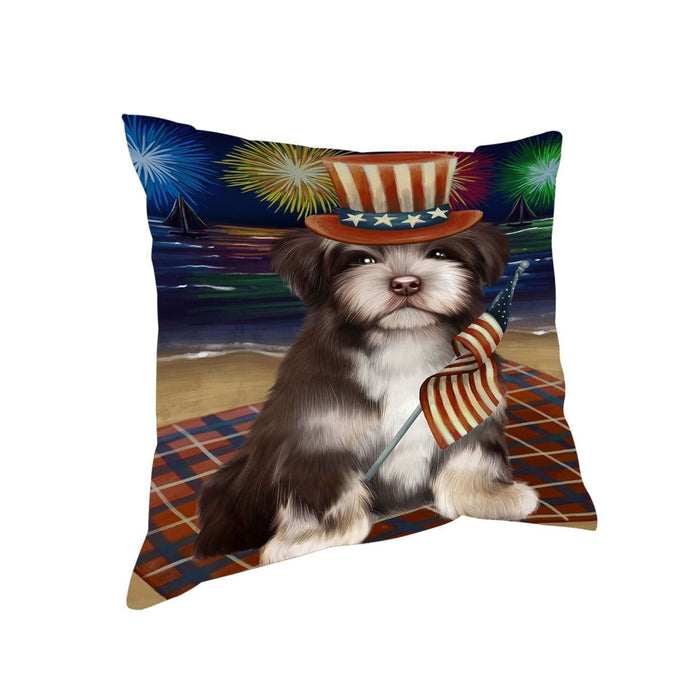 4th of July Independence Day Firework Havanese Dog Pillow PIL51544