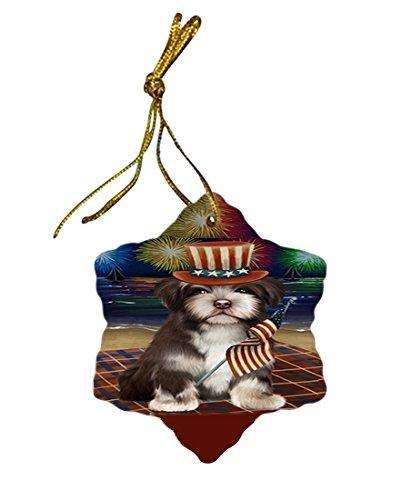 4th of July Independence Day Firework Havanese Dog Star Porcelain Ornament SPOR48914