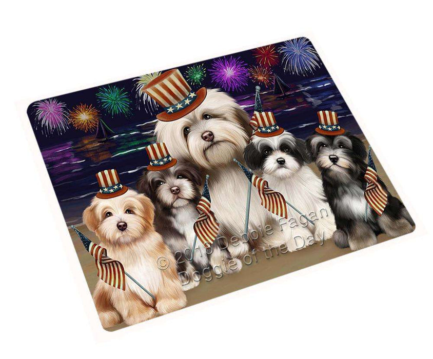 4th of July Independence Day Firework Havanese Dogs Blanket BLNKT55875 (37x57 Sherpa)