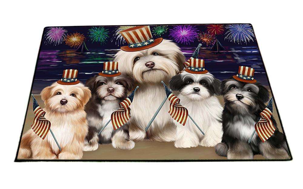 4th of July Independence Day Firework Havanese Dogs Floormat FLMS49419
