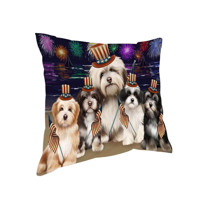 4th of July Independence Day Firework Havanese Dogs Pillow PIL51532