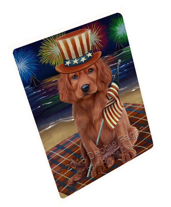 4th of July Independence Day Firework Irish Setter Dog Cutting Board C61419