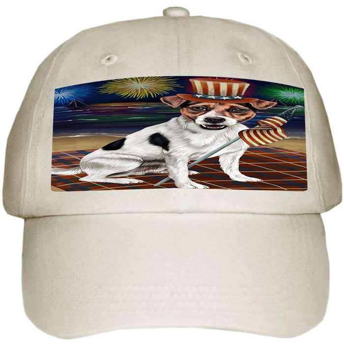 4th of July Independence Day Firework Jack Russell Terrier Dog Ball Hat Cap HAT50502