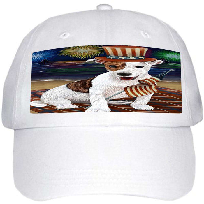 4th of July Independence Day Firework Jack Russell Terrier Dog Ball Hat Cap HAT50508