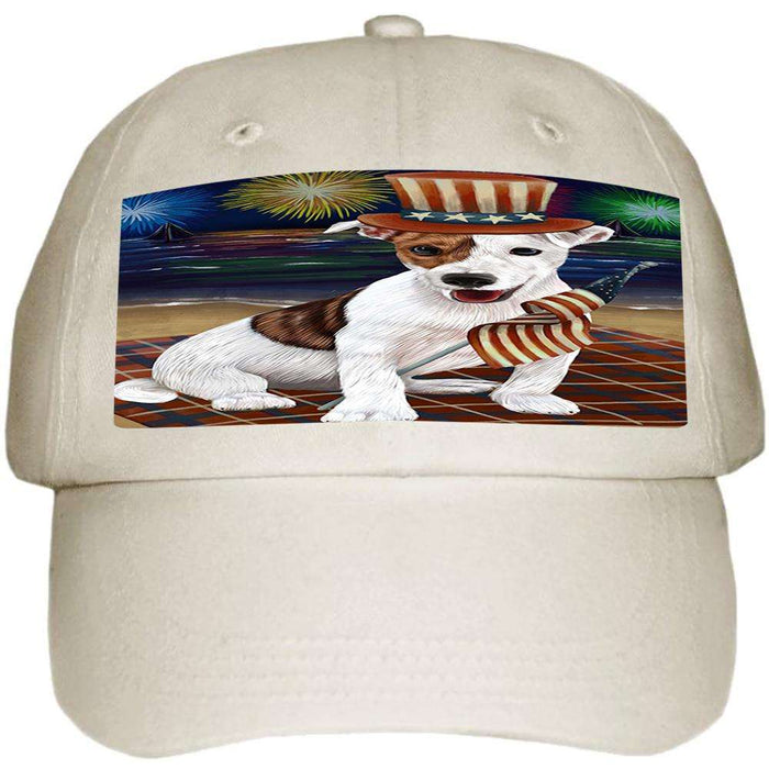 4th of July Independence Day Firework Jack Russell Terrier Dog Ball Hat Cap HAT50508