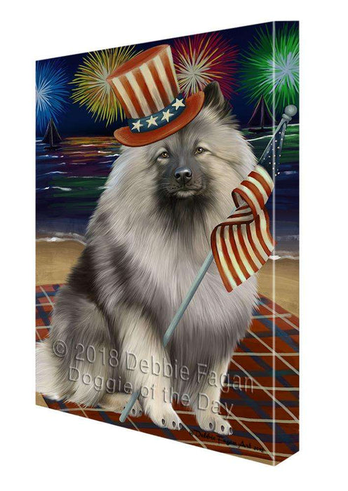 4th of July Independence Day Firework Keeshond Dog Canvas Print Wall Art Décor CVS85742