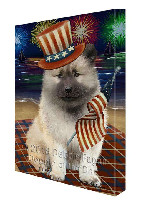 4th of July Independence Day Firework Keeshond Dog Canvas Print Wall Art Décor CVS85760