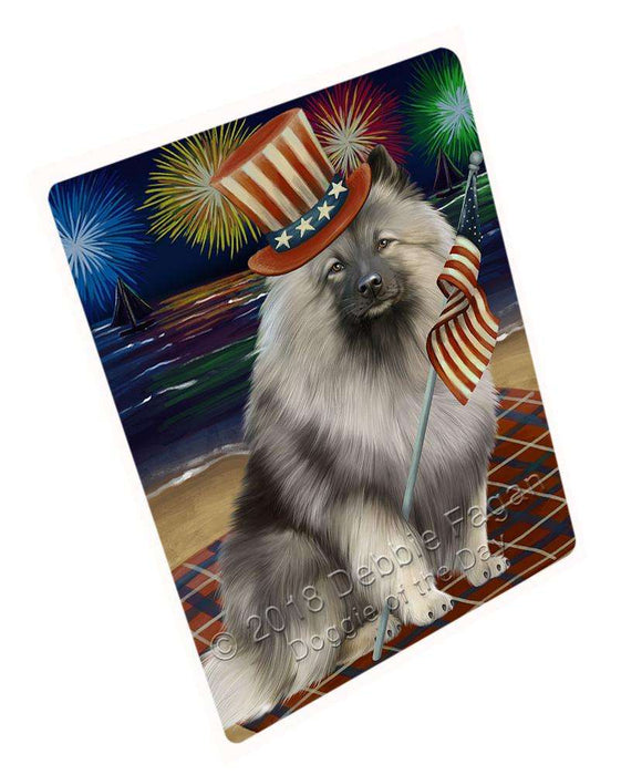 4th of July Independence Day Firework Keeshond Dog Cutting Board C60408