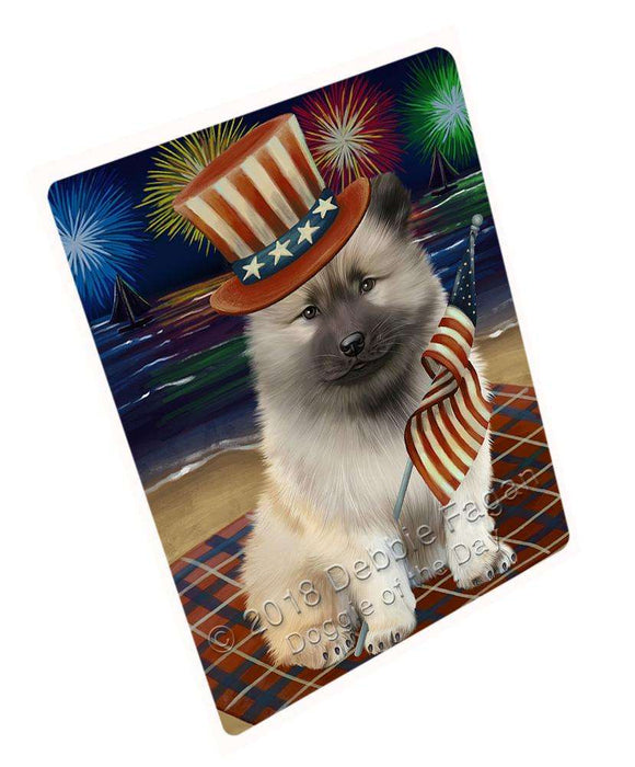 4th of July Independence Day Firework Keeshond Dog Cutting Board C60414