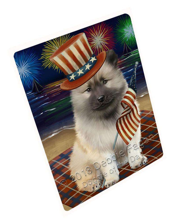 4th of July Independence Day Firework Keeshond Dog Cutting Board C61428
