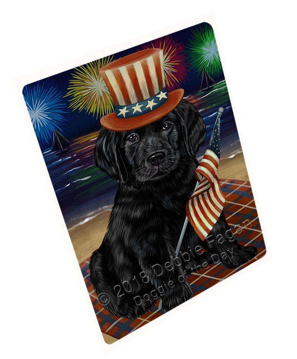 4th of July Independence Day Firework Labrador Retriever Dog Blanket BLNKT55974 (37x57 Sherpa)