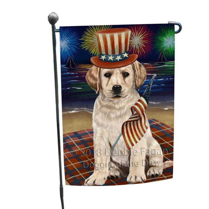 4th of July Independence Day Firework Labrador Retriever Dog Garden Flag GFLG48835