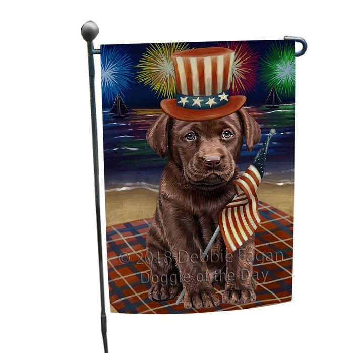 4th of July Independence Day Firework Labrador Retriever Dog Garden Flag GFLG48838