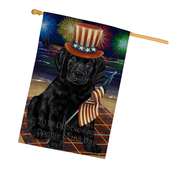 4th of July Independence Day Firework Labrador Retriever Dog House Flag FLG48895