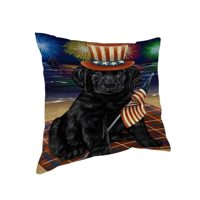 4th of July Independence Day Firework Labrador Retriever Dog Pillow PIL51576