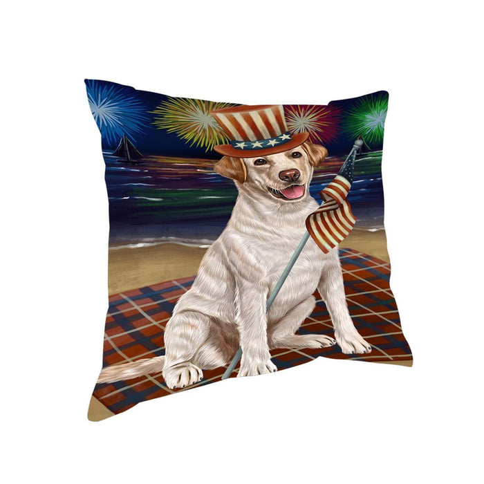 4th of July Independence Day Firework Labrador Retrievers Dog Pillow PIL51564