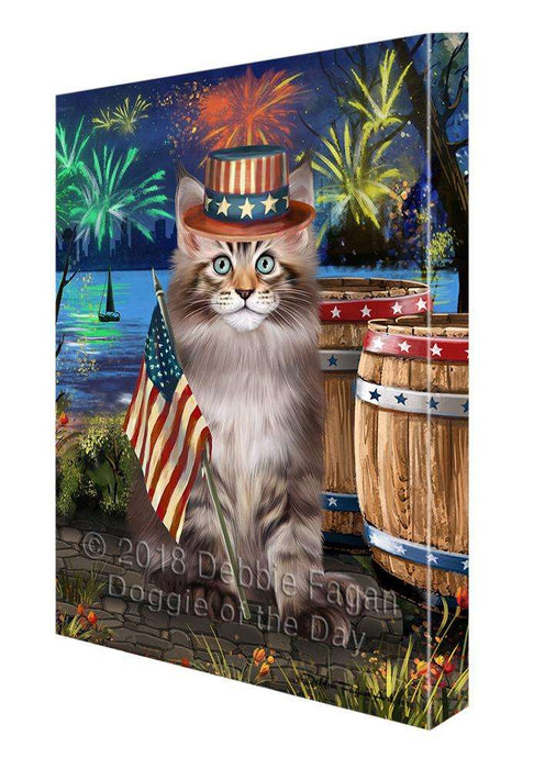 4th of July Independence Day Firework Maine Coon Cat Canvas Print Wall Art Décor CVS104354