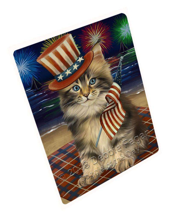 4th of July Independence Day Firework Maine Coon Cat Cutting Board C60426