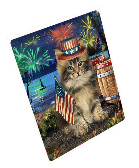 4th of July Independence Day Firework Maine Coon Cat Cutting Board C66609