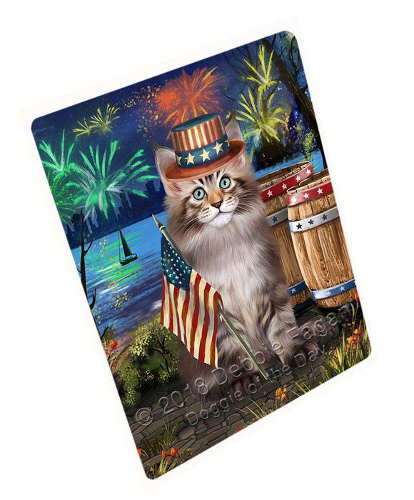 4th of July Independence Day Firework Maine Coon Cat Cutting Board C66612